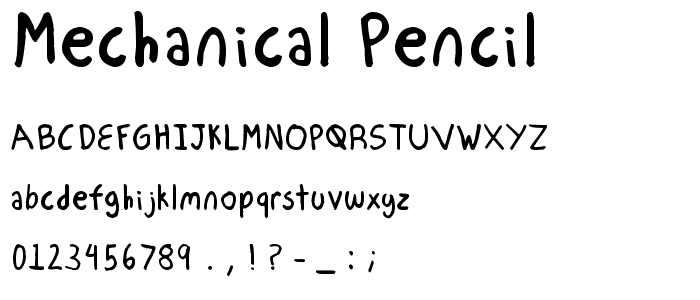 Mechanical Pencil font